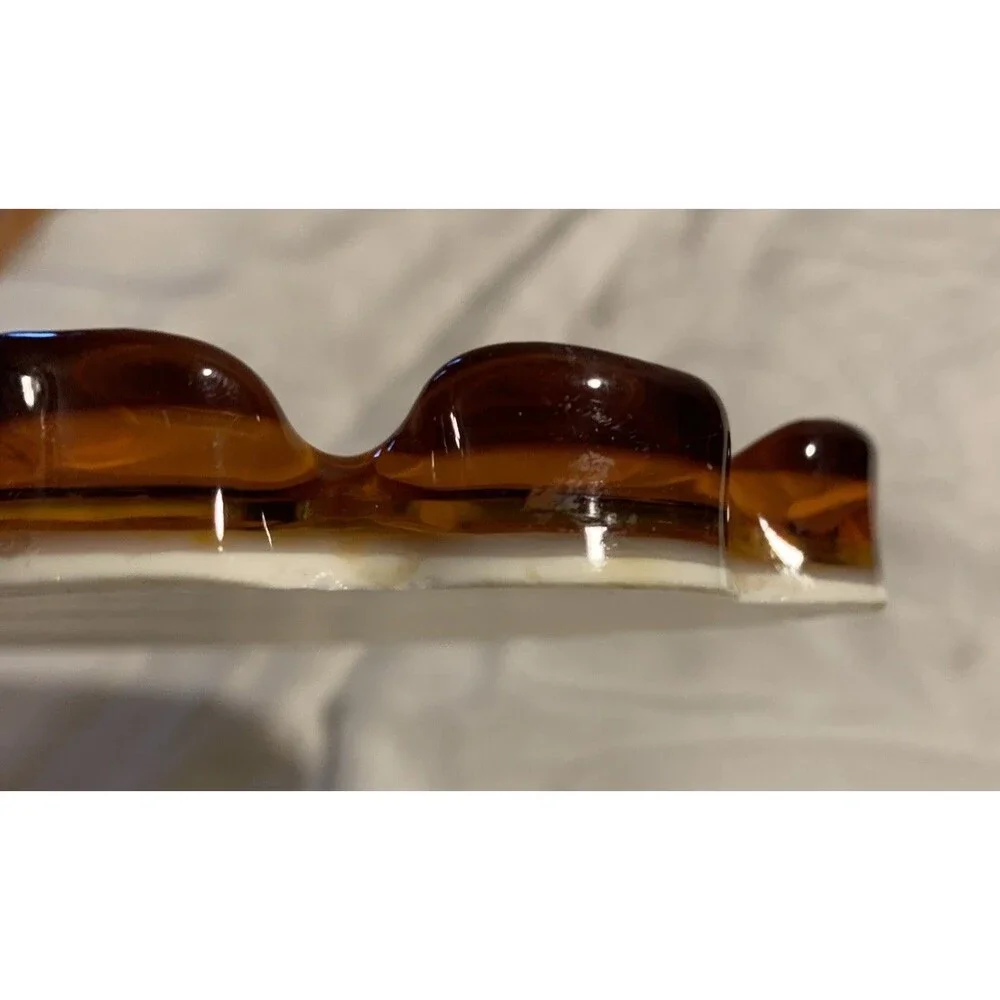 60s Lucite Acrylic Flower Orange Daisy Spoon Rest Holder Retro MCM
